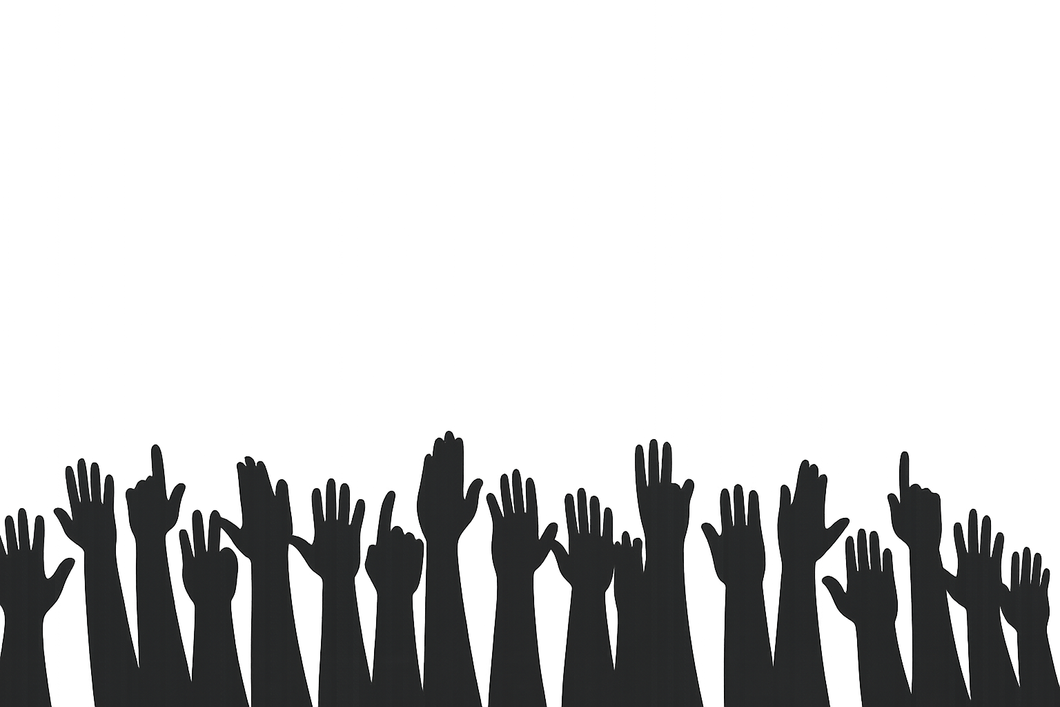 Residents raising hands to vote